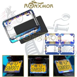 RONXMOR 1pc Motorcycle CNC Plate Holder for Motorcycle Modified Stainless Steel License Plate Frame Plate Holder