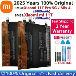 2025 Years 100% Original Battery BM59 For Xiaomi 11T Mi 11T, BM58 For Xiaomi Mi 11T Pro Mi Mix 4 Mix4 Batteries Fast Shipping