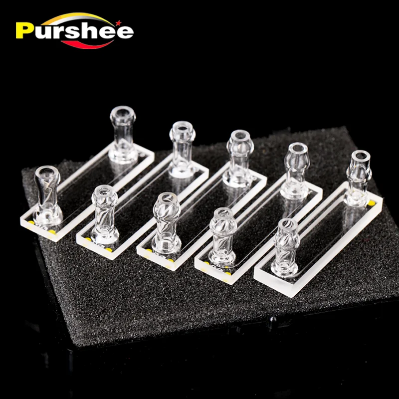 0.1/0.2/0.5/1/2mm Micro Quartz Flow Cuvette Optical Contact Bonding Liquid Flow Through Cuvett Cell for UV-Vis Spectrophotometer