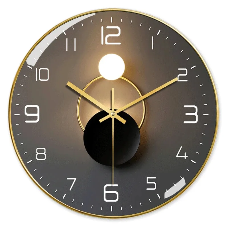 Modern simple clock wall clock living room fashion light and shadow art Internet celebrity silent clock personalized decoration