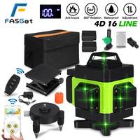 FASGet 16 Lines 4D Laser Level APP Control Self-Leveling 360 Degree Horizontal Vertical Cross Green Laser Level With 2 Battery