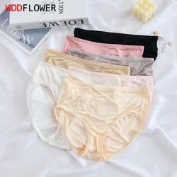 3 PACK 100% Pure Knit Silk Women's Sexy Lace Panties Brief Underwear Lingerie M L XL 2XL SG014