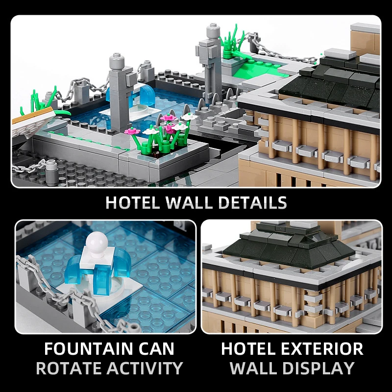 City Famous Architecture Series Japanese Imperial Hotel Small Particle Assembly Building Blocks Toys For Boys Children Adults