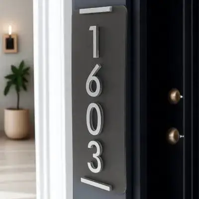 

Acrylic House Number Plaque Address Sign Digital Door Sticker Personalized Office Name Plate Mailbox Hotel KTV Public Places