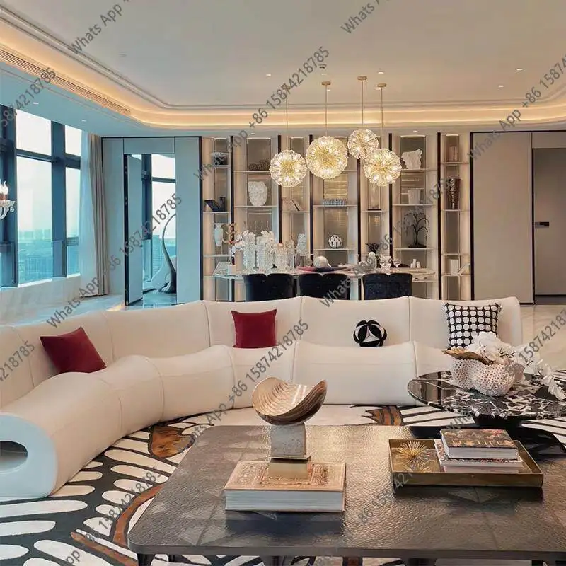 Water ripple new sofa living room combination minimalist multi-person light luxury creative designer Italian arc