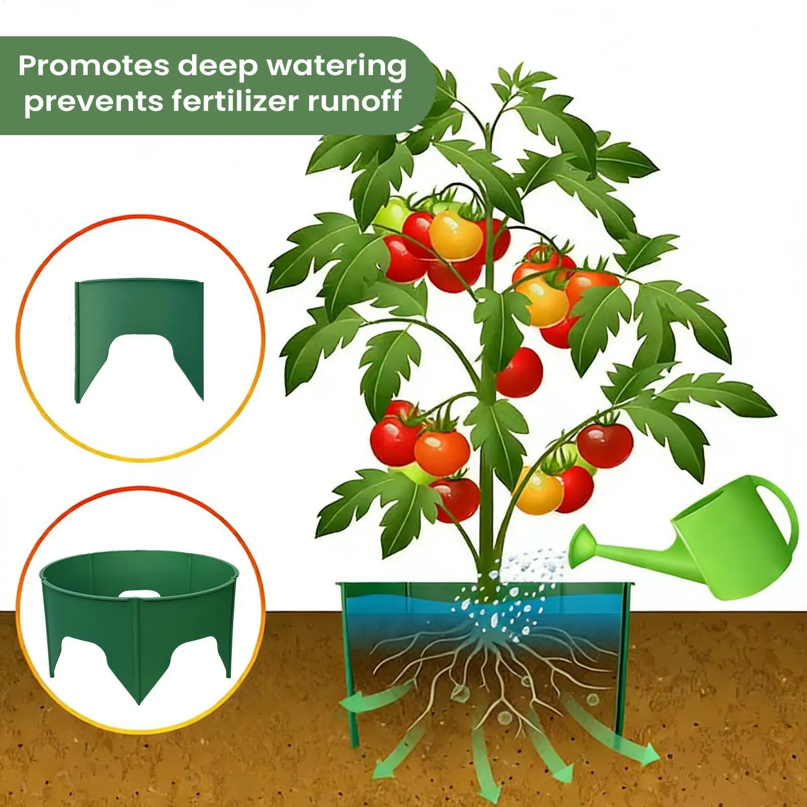 Plant Grow Ring 24 Pieces Round Deep Watering Circular Reusable Edging Separate Rock And Soil Grow Rings For Garden Balcony