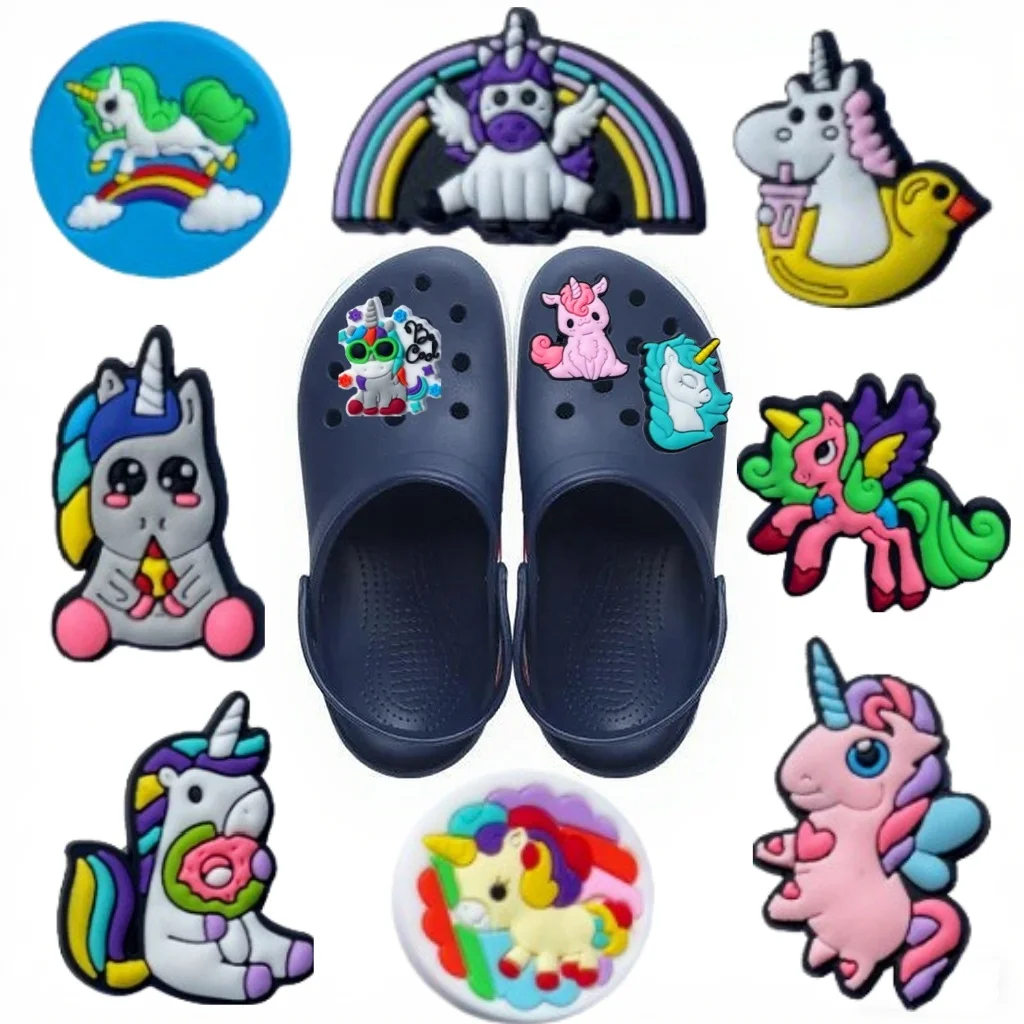 

1-32PCS Little Unicorn Shoes Charms Accessories Cartoon Sneakers Shoe Clips Cartoon DIY Decorations Pins Gifts Fof Kids Party