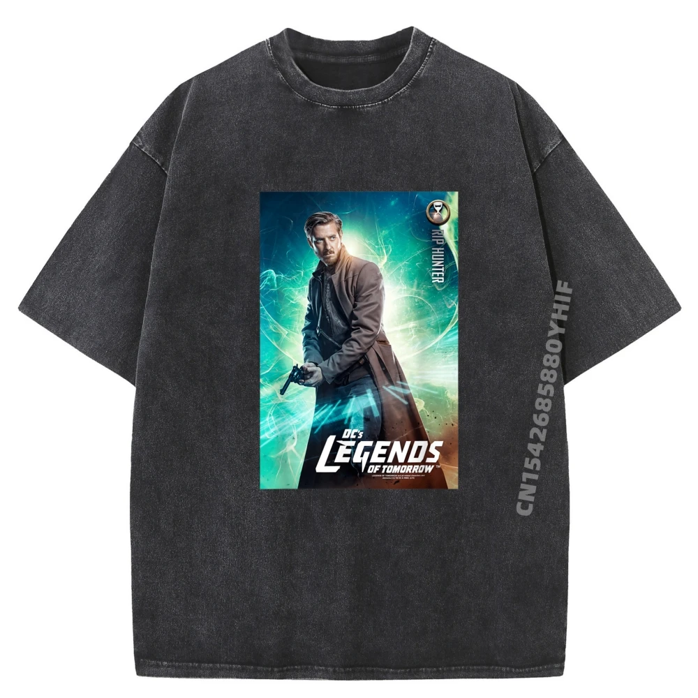 

Legends Of Tomorrow Rip Hunter Poster Funny T Shirts Men Meme Tshirt Loose Washed Shirt Plus Size Vintage Style