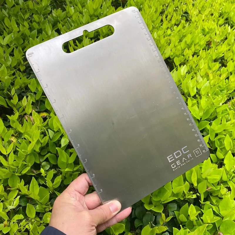 EDC multi-purpose pure titanium alloy TC4 folder note board camping picnic cutting fruit and vegetable cutting board