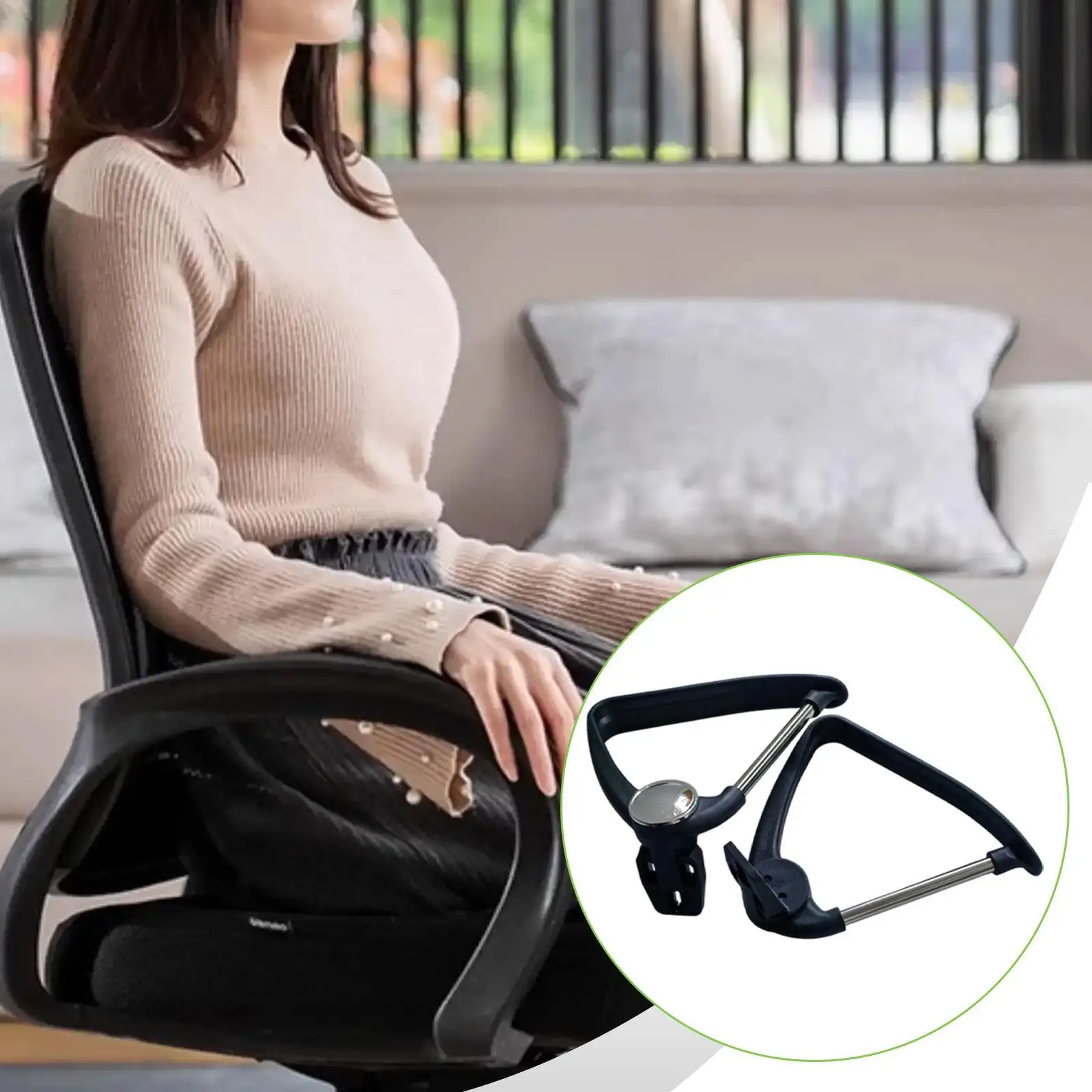 2x Office Chair Armrests Simple Portable Arm Rests Gaming Chair Arms Staff Chair Armrest for Conference Room Home Dorm Accessory