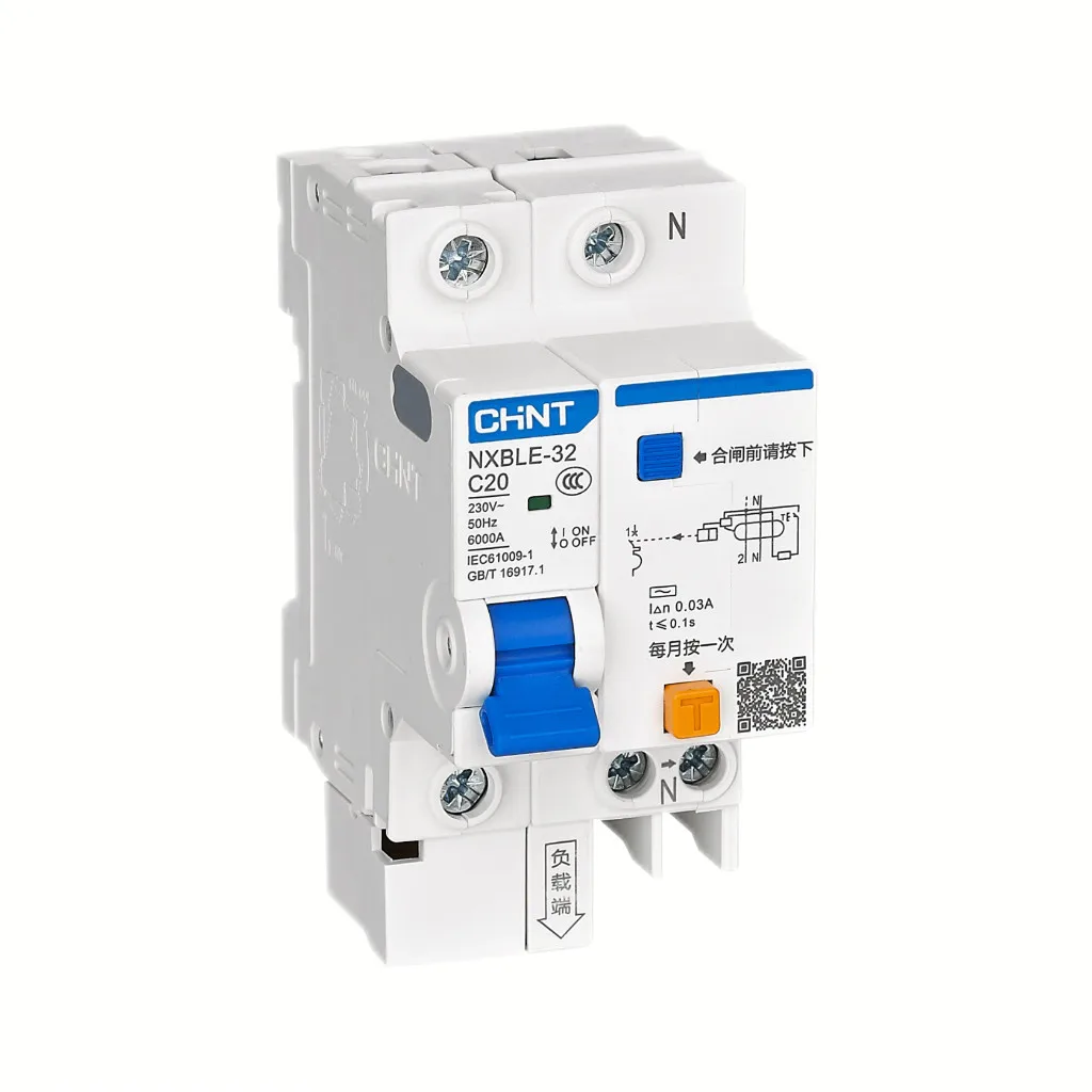 CHINT NXBLE-32 NXBLE-63 RCBO Residual Current Circuit Breaker Low Voltage AC Overload Short Circuit Earth Leakage Protection