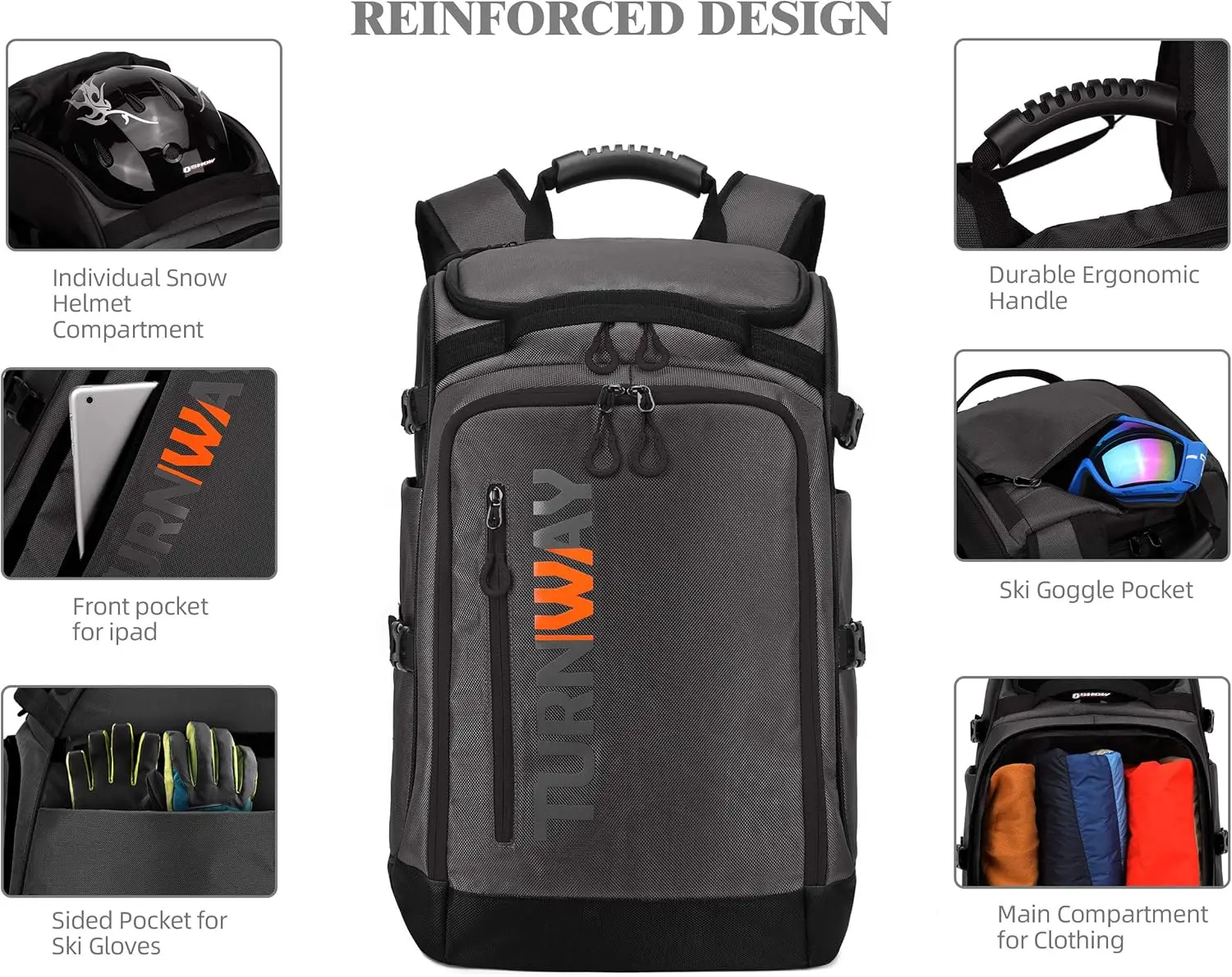 Ski Snowboard Boot Bag for Gear Storage & Transport – Jacket, Helmet, Goggles, Gloves