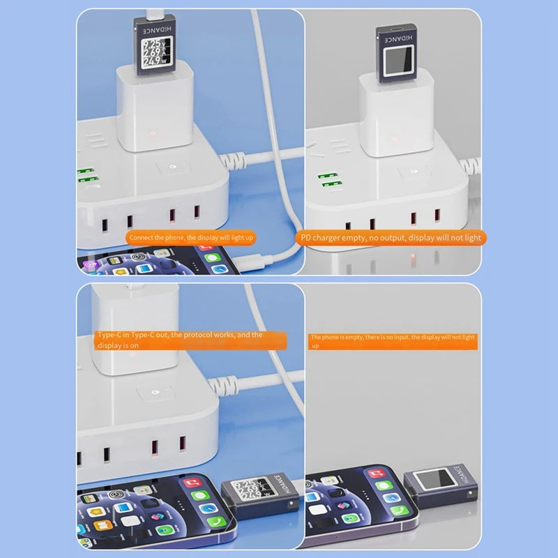 ABUL-HDC-085C DC 4,5-50V 0-12A PD3.1 pantalla Digital multifunción amperímetro de voltaje CC medidor de potencia probador de carga de celda tipo C