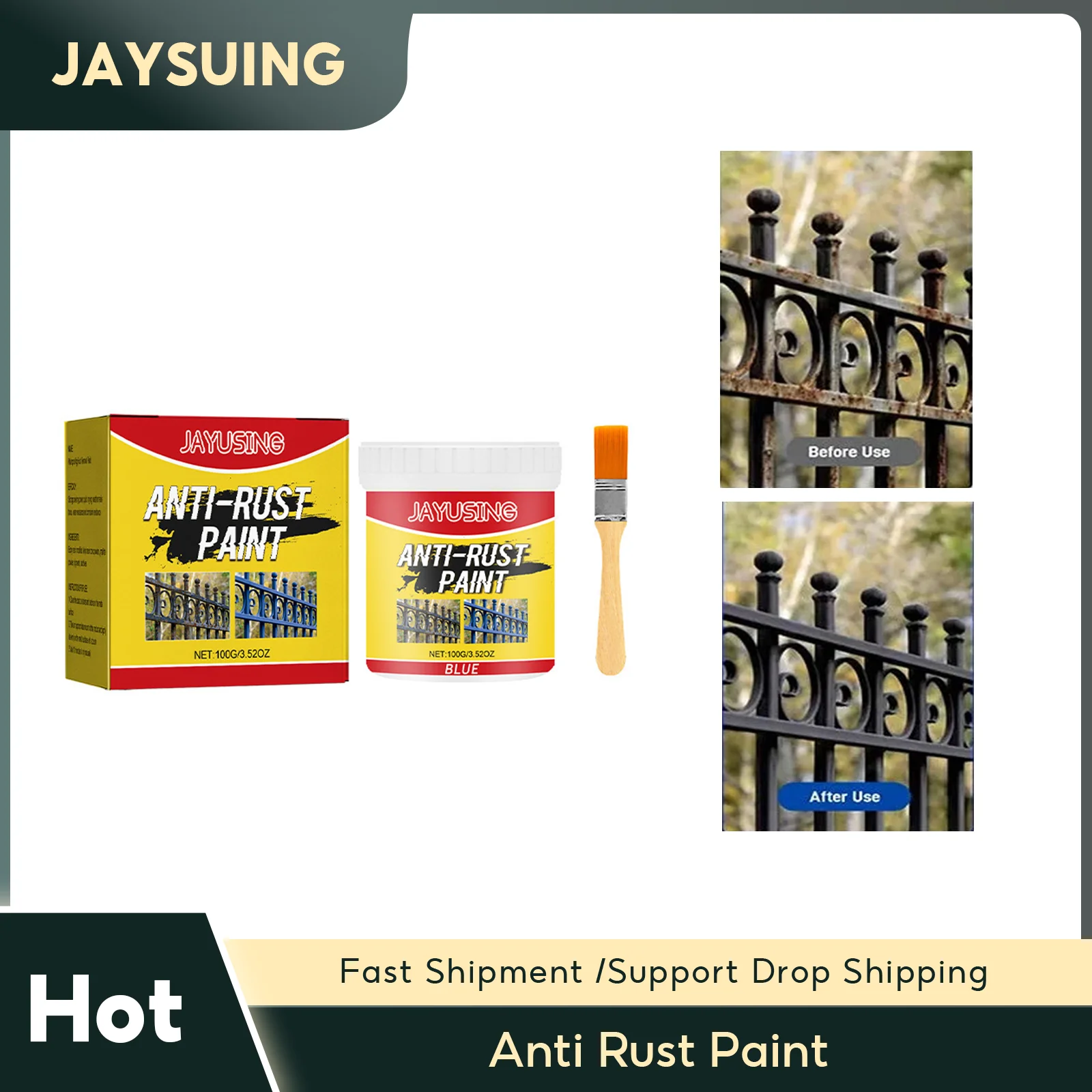 

Rust Remover Paint Metal Rust Converter Water Based Metal Renovation Primer Anti Rust Protection Paste Car Rust Conversion Agent