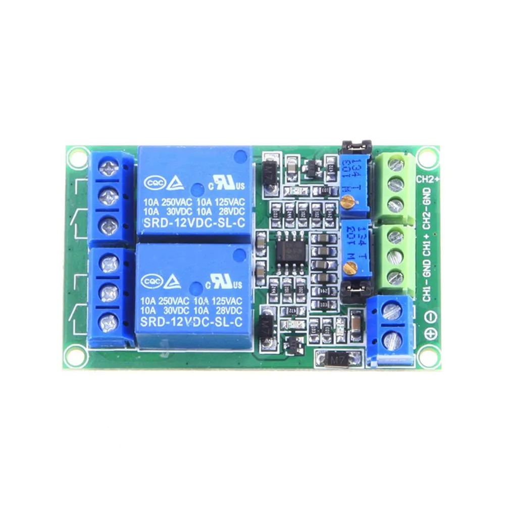 2CH  LM393 Voltage Comparator Module 5V 12V 24V Relay Board 2 Channel for Automotive Circuit Modification Circuit with