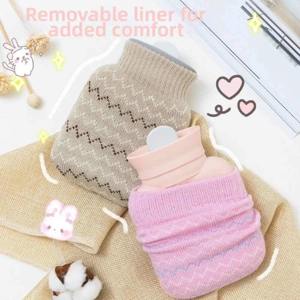 Portable 300ml Warm Water Bag Silicone Leak-proof Hot Water Bottles Anti-scalding Comfortable Hand Warmers Winter