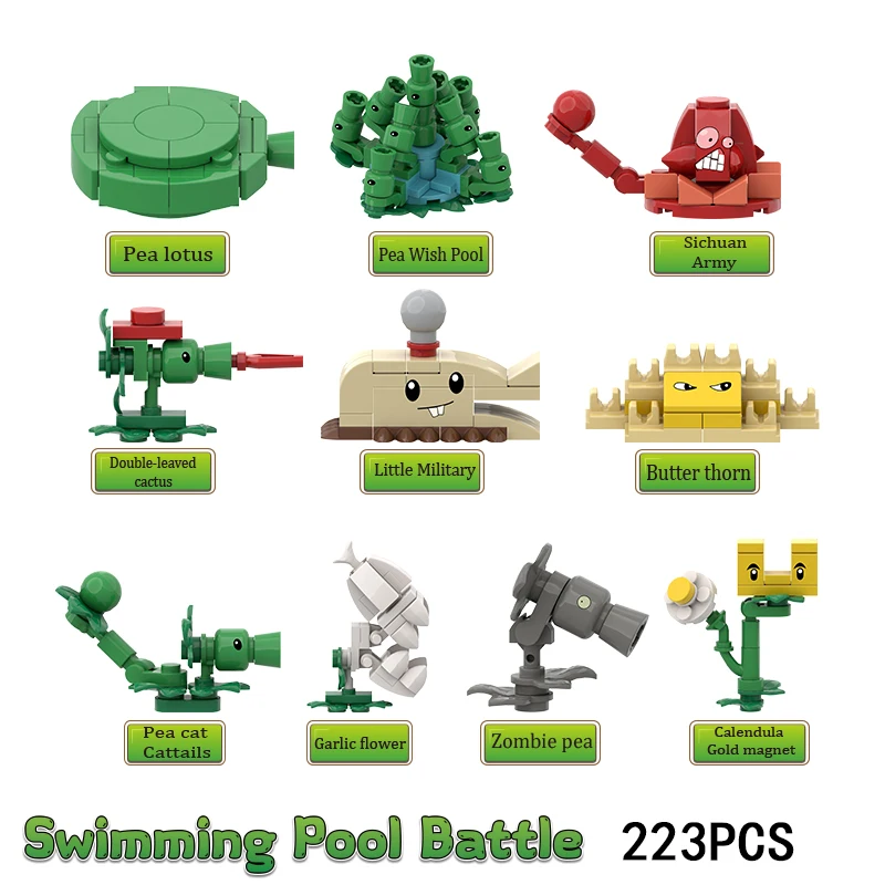 DIY Children Plants VS Zombies Magnetic Building Blocks Peashooter SunFlower Assemble Action Model Toy for Kids