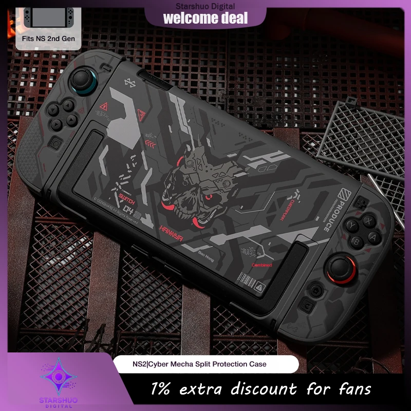 GeekShare Latest Cyber Mecha Style Drop Resistant Sleek Game Console Hard Protective Case Compatible With Switch 2 NS 2nd Gen