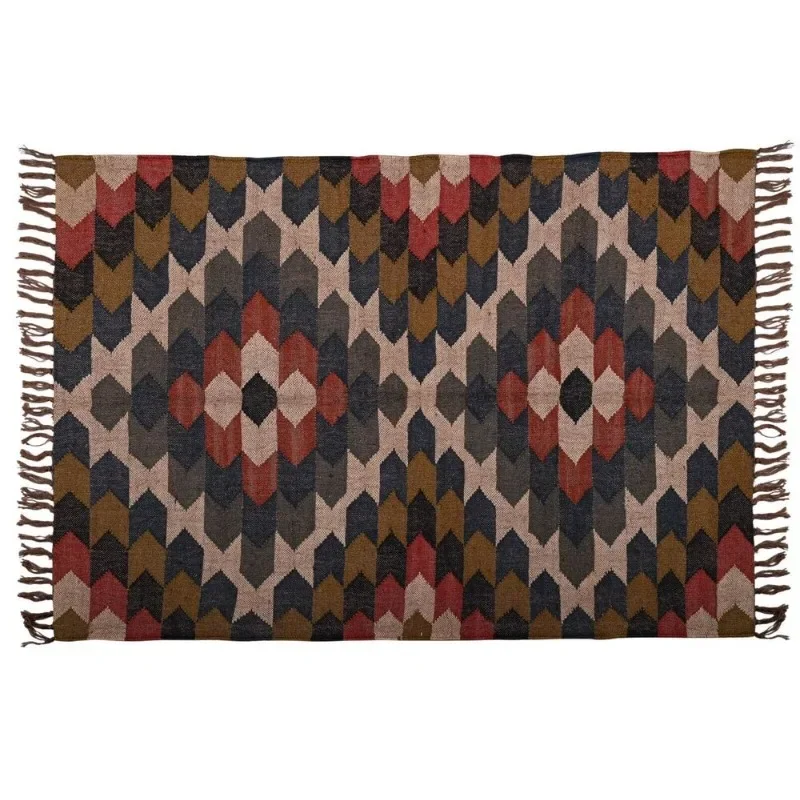 Indian Kilim Wool Jute Rug Home Woven Decorative Rug Traditional Kilim Carpet