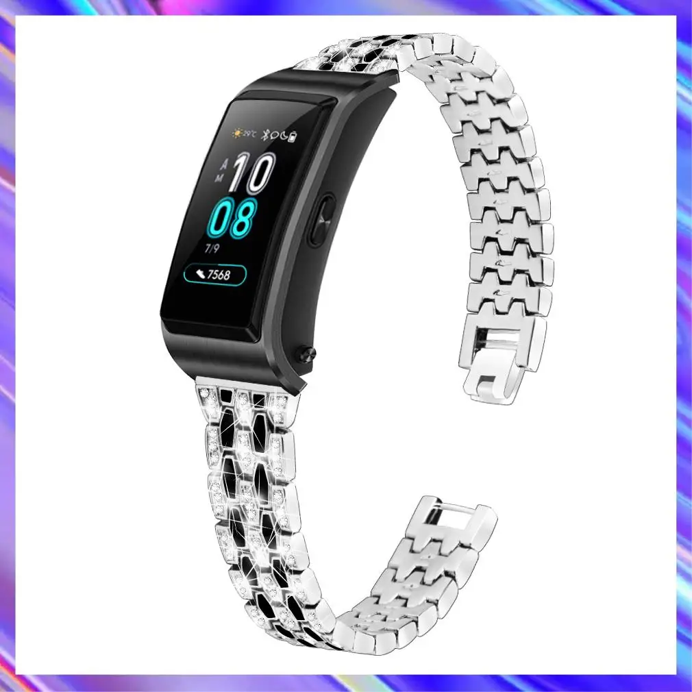 

M09K подходит для Huawei B5 с бриллиантовым ремешком, металлический ремешок, пятирядный браслет с пятью бусинами, ремешок для часов