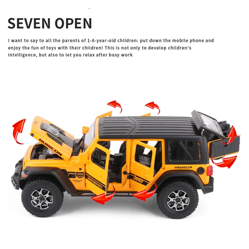 1:22 jeep Wrangler Rubicon lega modello di auto diecast metallo fuoristrada veicoli modello di auto collezione di simulazione giocattoli per bambini