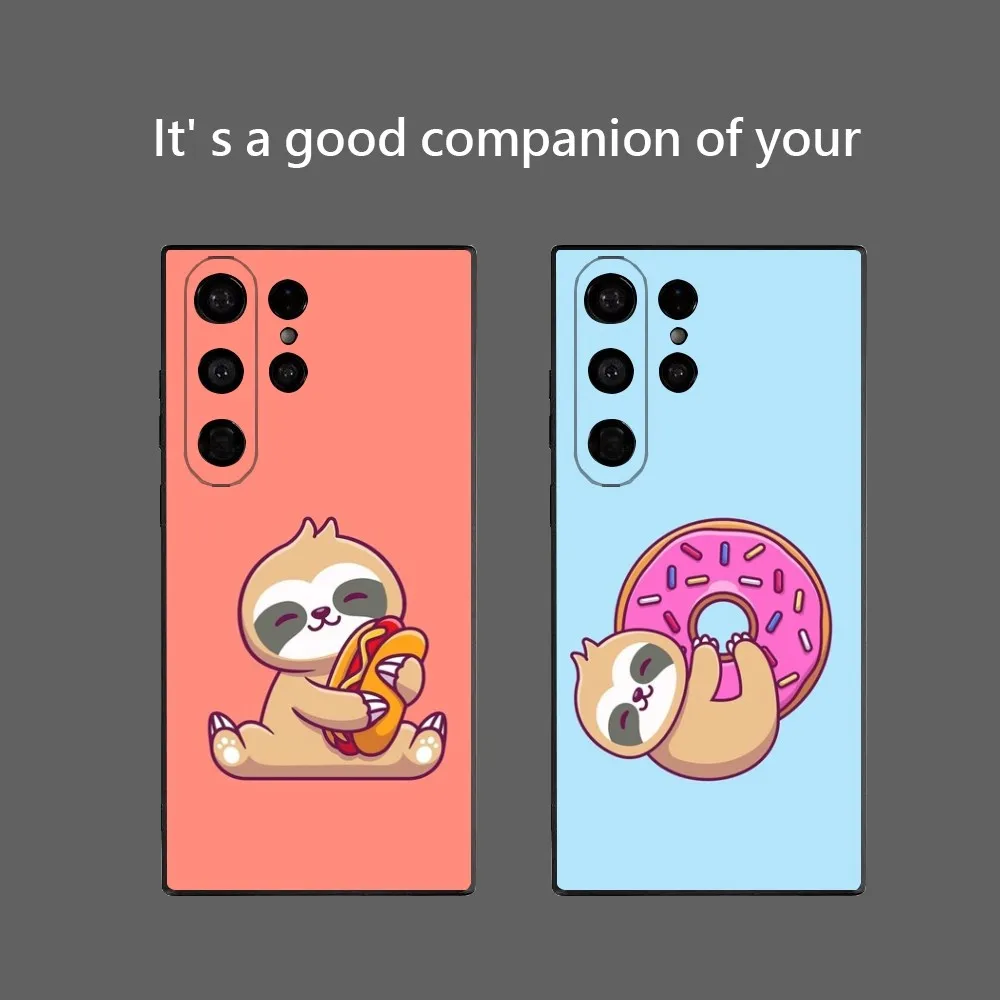 

Cute Sloth Cartoon Phone Case For Samsung Galaxy S25 Ultra S22 S23 S24 Ultra S21 S20 5G Protective Soft Silicone TPU Funda