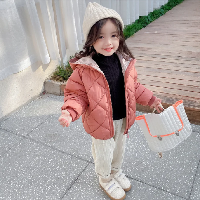 Kids Thick Cotton Jackets Boys Girls Coat Autumn Winter New Children Down Padded Baby Jacket Plus Velvet Warm Cotton Outerwear