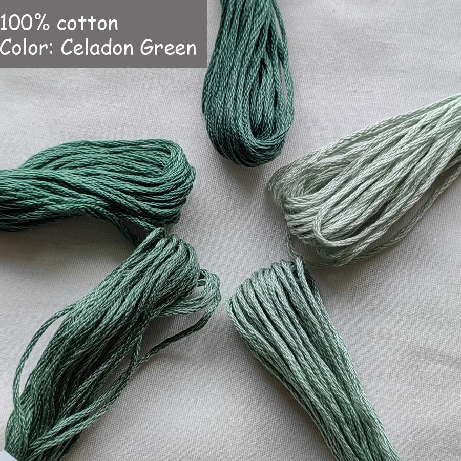 Jade Celadon Green 966 564 563 962 505 3817 3816 163 3815 561 Excellent Cotton Embroidery Cross Stitch Thread Yarn Threads