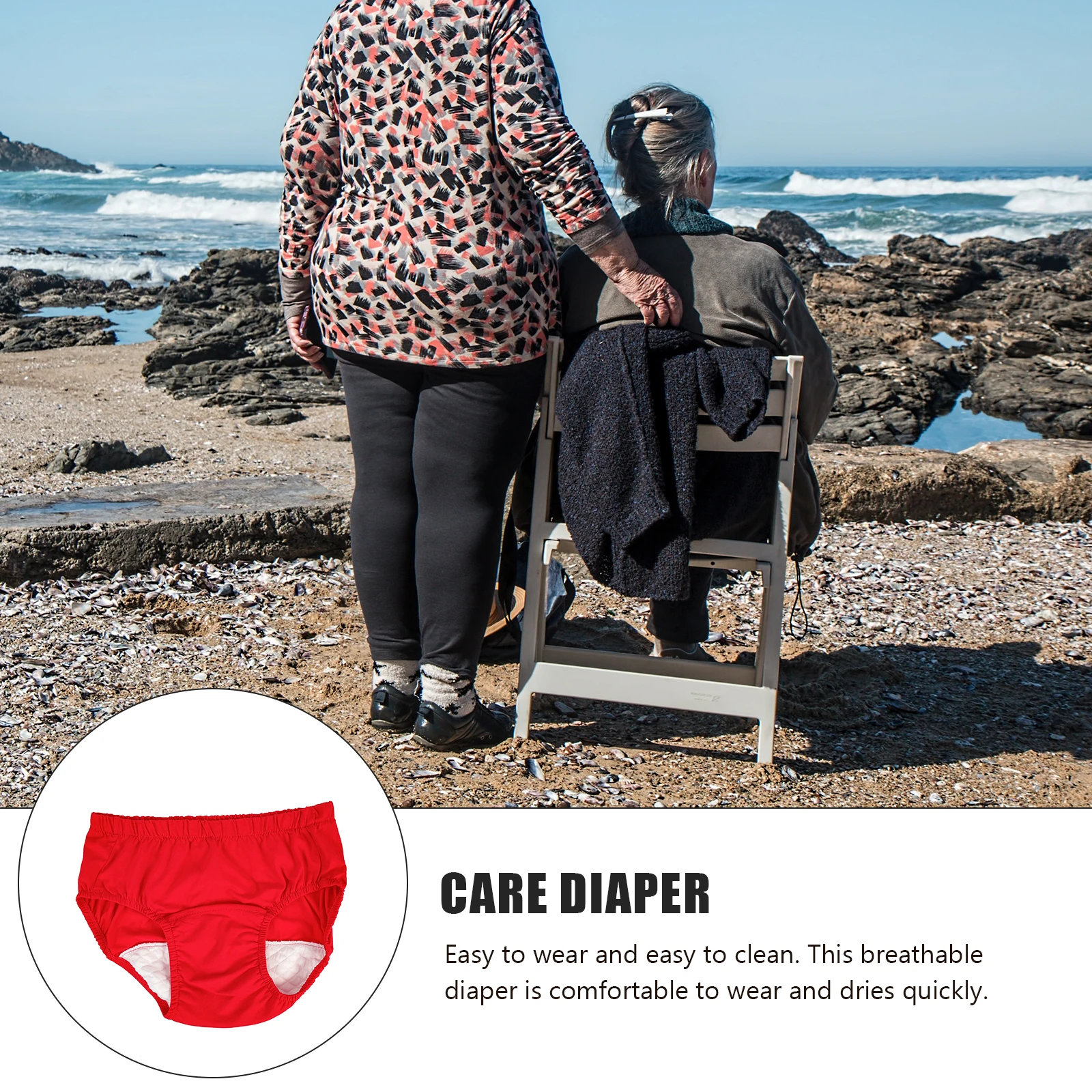 

Urine-proof Care Pants XL Waterproof Breathable Washable Reusable Cotton Diapers Elderly Men Women Incontinence Briefs Travel