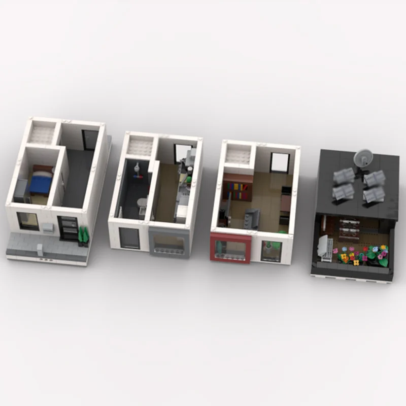 都市の街並みモデル MOC ビルディングブロック モダン建築 モジュラーテクノロジー 子供向けホリデーギフト 組み立ておもちゃセット