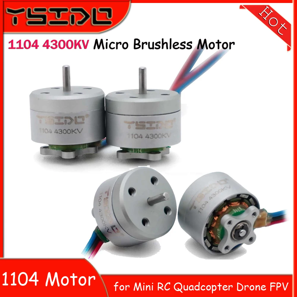 YSIDO Micro Brushless Motor 1104 4300KV for Mini RC Quadcopter Drone Mini FPV Indoor Traversing Machine Diy RC Replacement Parts