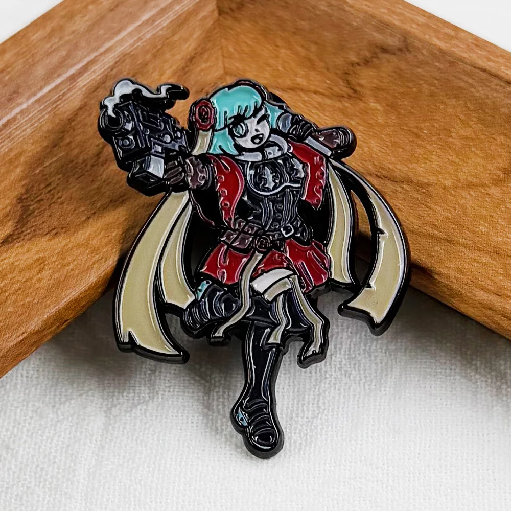 Blue Twin Ponytail Girl Enamel Pin Virtual Singer & Sci-Fi Game Mashup Badge Empire Game Jewelry Fan Gifts Collectible Souvenirs