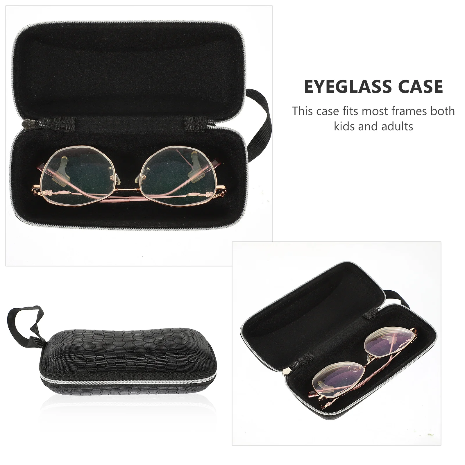 

1pc EVA Glasses Case Hard Shell Sunglasses Box Eyewear Protector Blue Zipper Lightweight Durable Fits Frames Pocket Gift