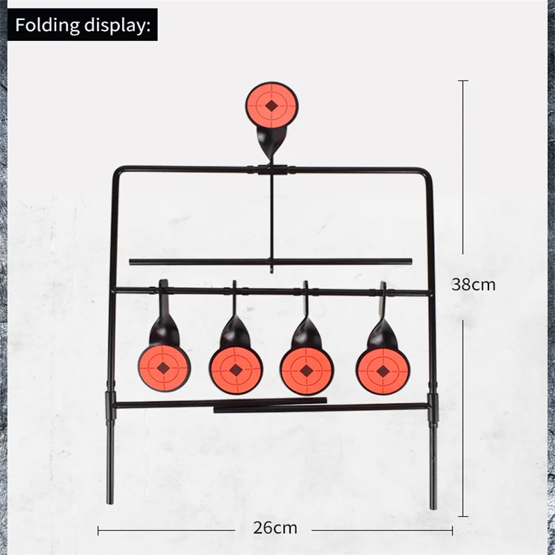 zlangsports Rotating Metal Target Stand 4+1 Shooting Training Iron Targets for Airsoft, Air Rifle, Air Pistol