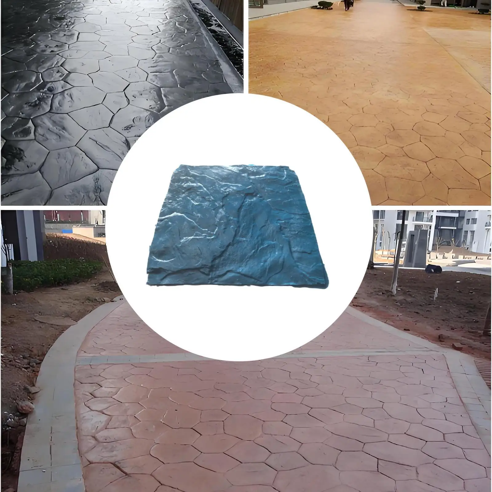 Vivid Stromatolite Concrete Stamp Mat Decorative Rock Pattern Mold Seamless Floor Imprinter for Outdoor Landscaping