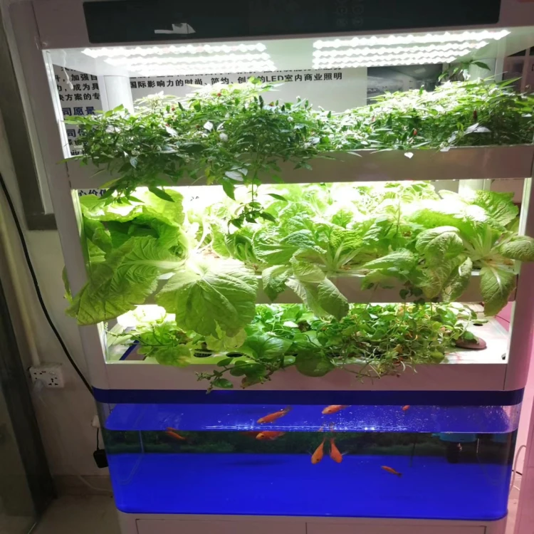 الرف تنمو مصباح مجموعات الزراعة المائية آلة زراعة الزراعة العمودية الذكية مزرعة Aquaponics المغذيات النباتات العمودية #5