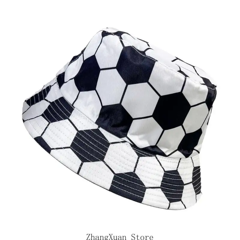 Packbarer Eimerhut mit Fußballmotiv, umwandelbarer Polyester-Fischerhut für Erwachsene, Teenager, Laufen und Fußballsport, 3 x – Detail 9