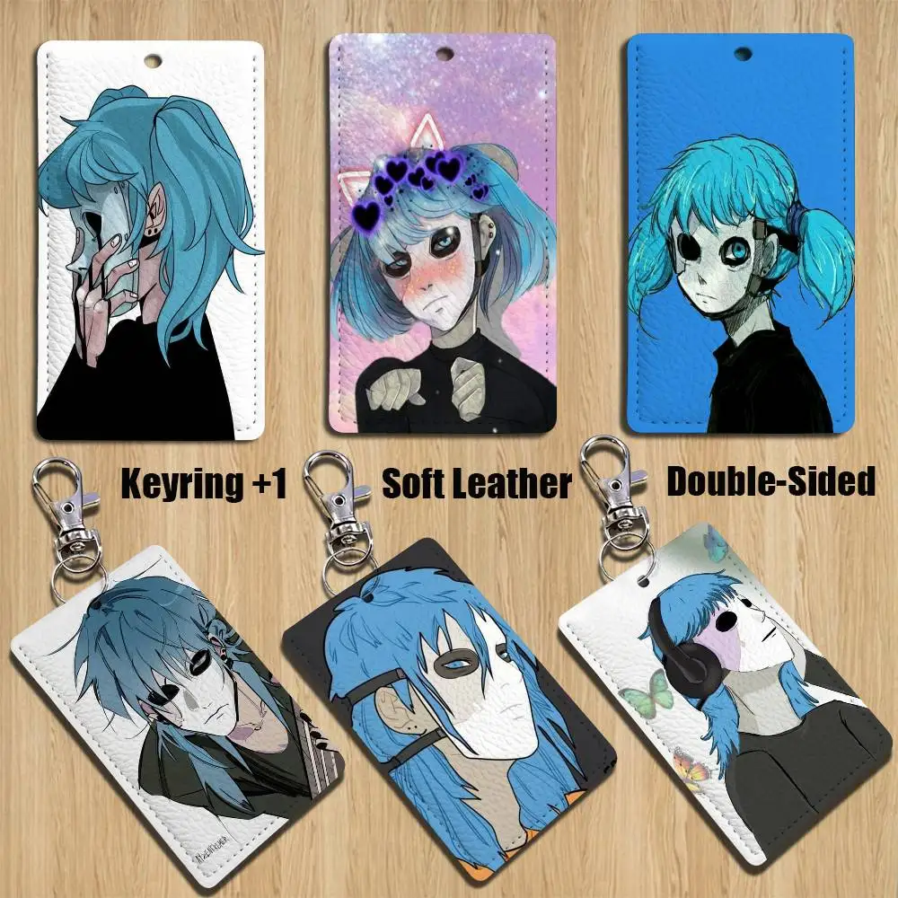 

creepy Game Sally Face Cartoon Singer Anime Card Keychain Fashion Pendant Bag ID Door Card Case Bus Card Cute Adult