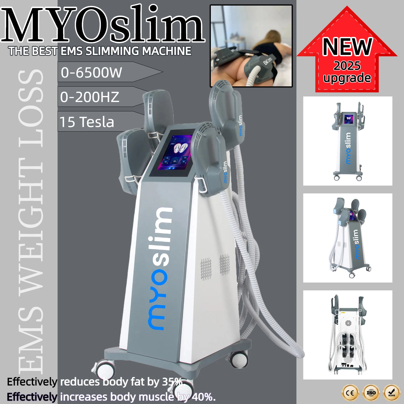 

HIEMT Myoslim RF High Intensity Vibration Pulse Electromagnetic Body Shaping Professional Muscle Growth And Fat Burning Machine
