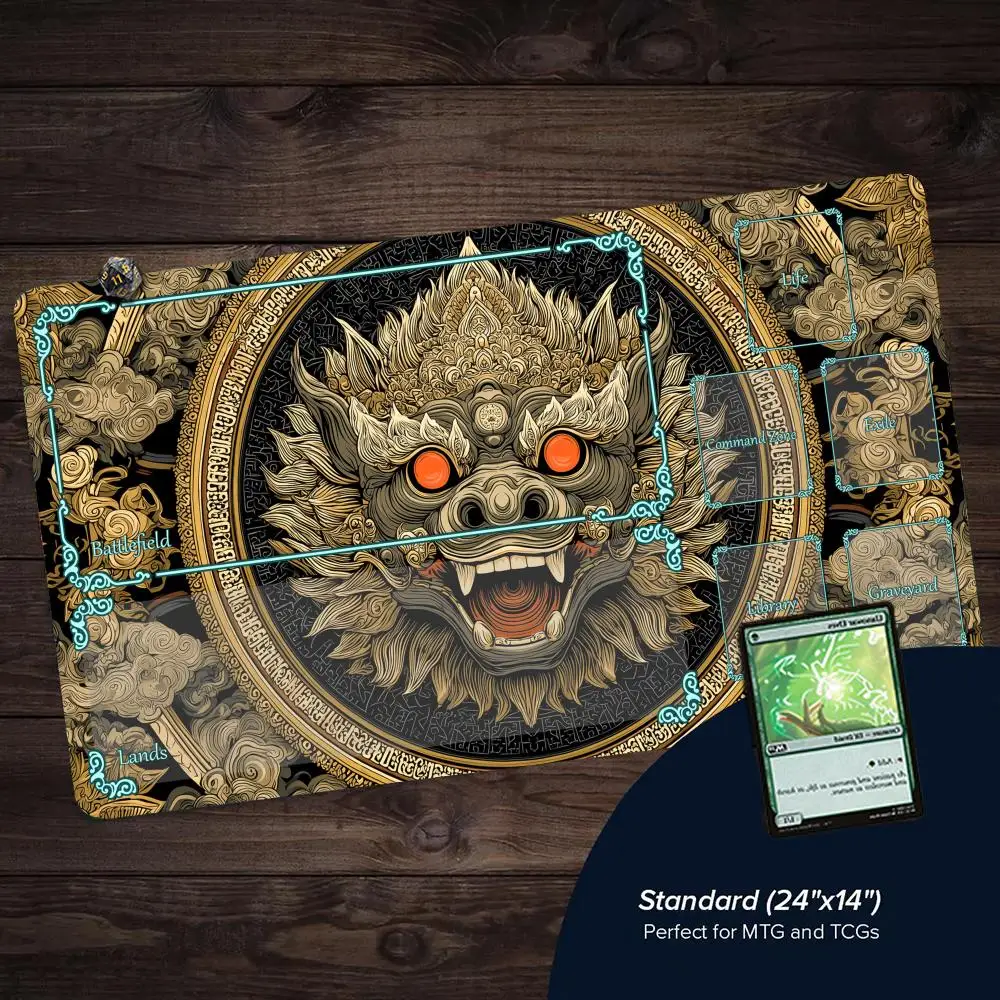 Red-eyed mythical beast totem MTG Playmat Magic Card Mat Stitched Edge Non-Slip Durable Tabletop playmat Board Game Mat for TCG
