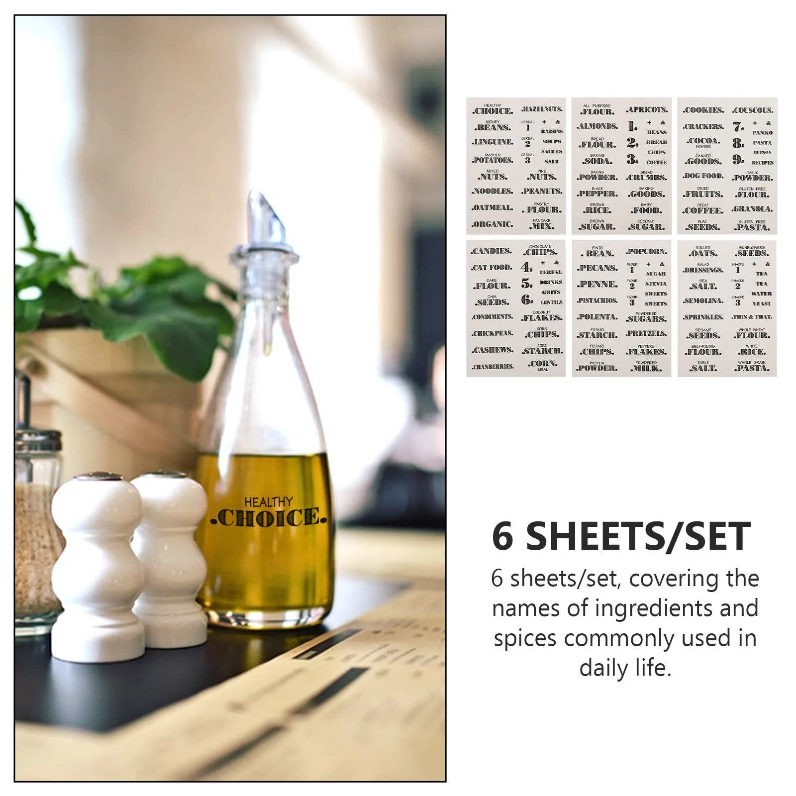 6 Etiquetas Adhesivas Ecológicas de Papel para Alimentos con Fecha en Inglés, Clasificadoras, Decorativas para Cocina, Herramientas de Marcaje para Tarros