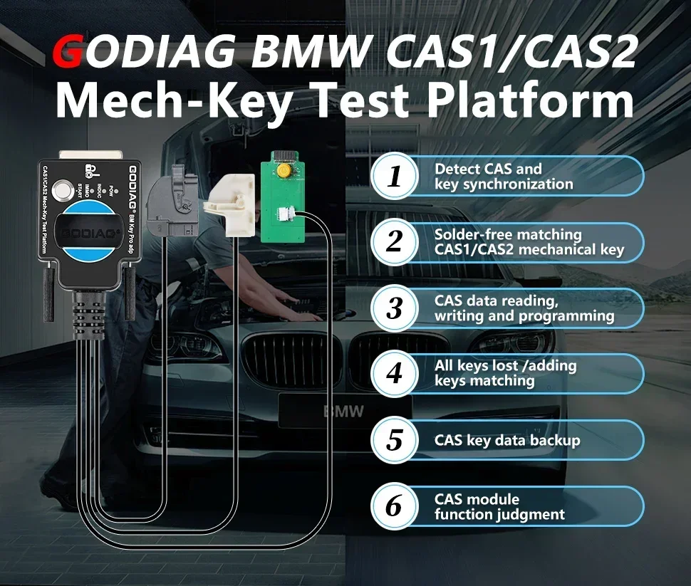 CAS1/CAS2 Mech-Key Test Platform Detect CAS & Key Synchronization Solder-free Matching CAS Data Read