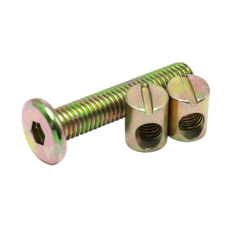 50pcs Zinc Plated Cot Bed Furniture Connecting Bolts Barrel Nut M6 Alan Allen Key Furniture Bolt Nut Screw Set view 5