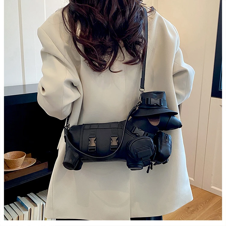2026 Novelty 3D Dachshund Shaped Bag for Women with Mini Hat Buckle Design Cartoon Crossbody Streetwear Fashion Shoulder Purse