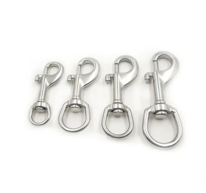 5pcs/lot 304 Stainless Steel L70/80/90/105/115mm Trigger Bolt Snap Clip Hook With Swivel-Eye For Pet Chains