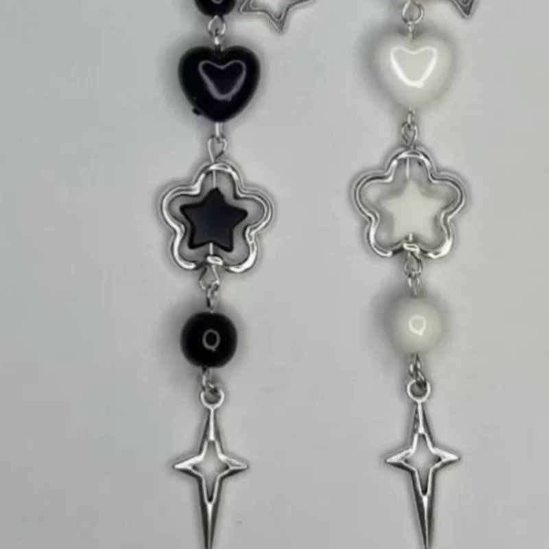 Matching Y2K Phone Charms | friendship gifts match, black white yin yang set, phone accessories gift , grunge theme, Handmade