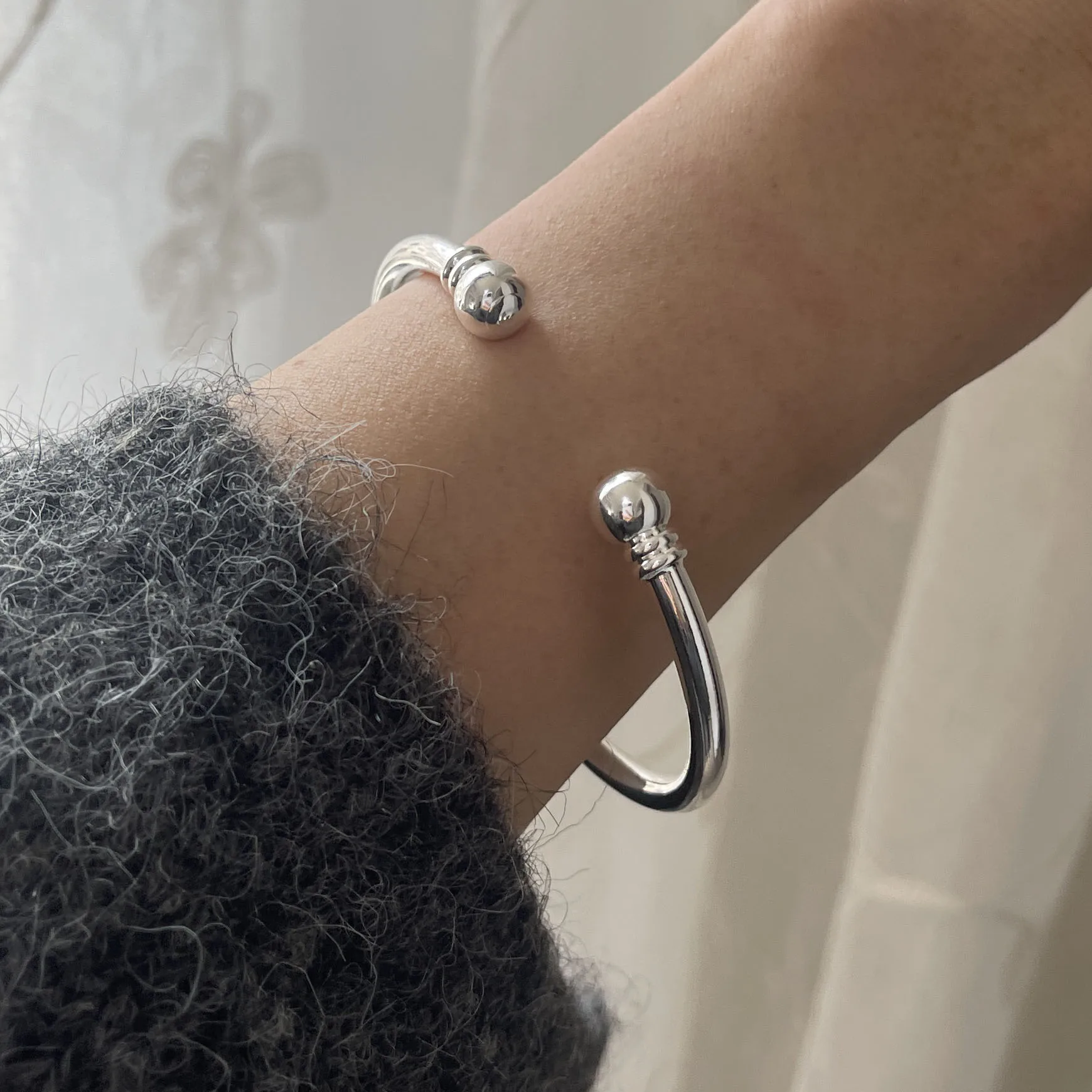 100% Solid 925 Sterling Silver Metal Bracelet for Women Men Vintage Handmade Simple Narrow Bamboo Bracelets For Birthday Gift