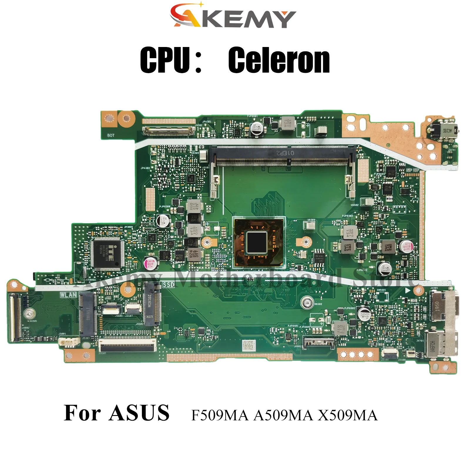 

X509MA Laptop Motherboard For ASUS VivoBook F509MA X509MA A409MA F409MA A509MA X509M Mainboard W/ Celeron CPU tests OK fast ship