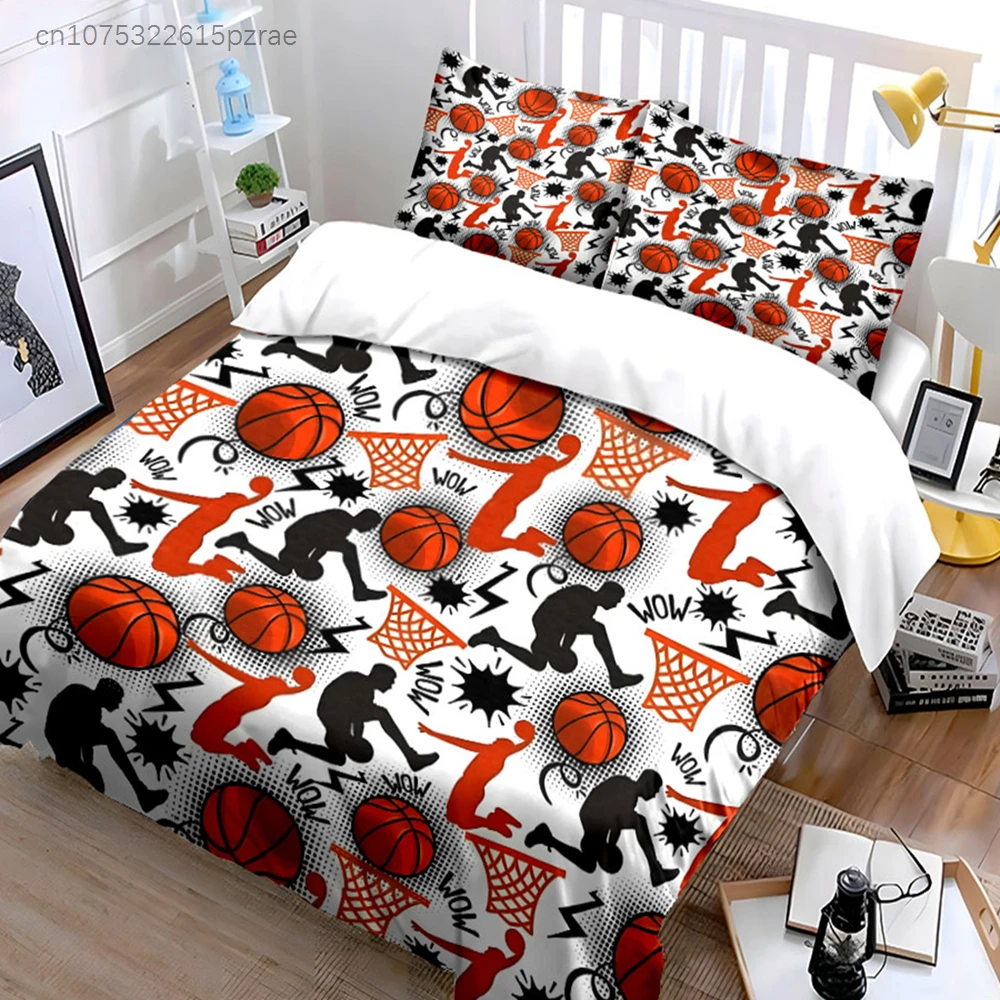 Basketball-Themed Three-Piece Decor Set Multiple Sizes kid's And adults' Bedroom Exquisite 3PC Bedding set, Gift