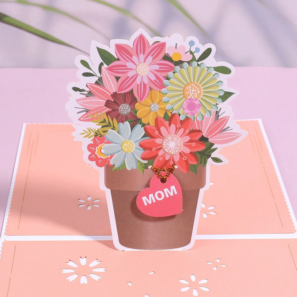 

Поздравительная открытка с 3D цветочной бумажной скульптурой ко Дню матери, рукописная поздравительная подарочная открытка для мамы (с конвертом)